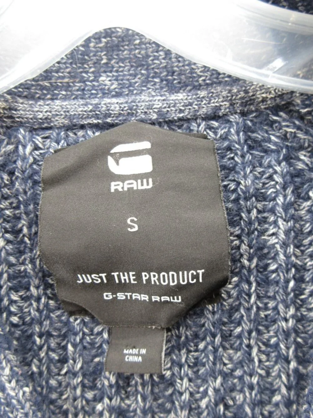 G Star Raw Sweater Small Wool Blend Cardigan Ribbed Chunky Heavy Thick